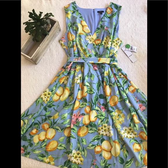 R&K Dresses & Skirts - R&K sleeveless lemon/floral print dress